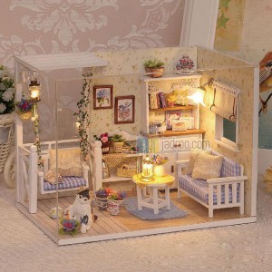 Mini Villa Doll House With LED Light